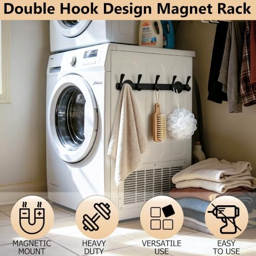 ULIBERMAGNET Strong Magnetic Double Hooks Rack, Heavy Duty Coat Magnetic Rack - Image 7