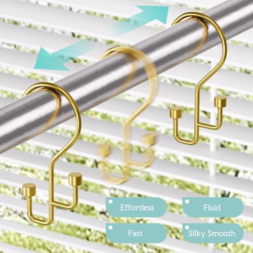Bathway 12-Pack Double Shower Curtain Hooks, Rust-Resistant Metal Shower - Image 3