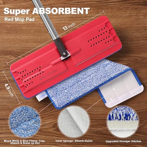 JOYMOOP Flat Mop Replacement Set, Microfiber Cleaning Tool - Image 2