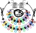 2 Pack Camping Clothesline Portable 12 Clothespins by DAGONGREN