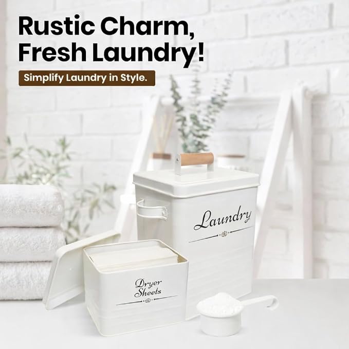 Farmhouse Metal Laundry Detergent Pod Container - Image 6