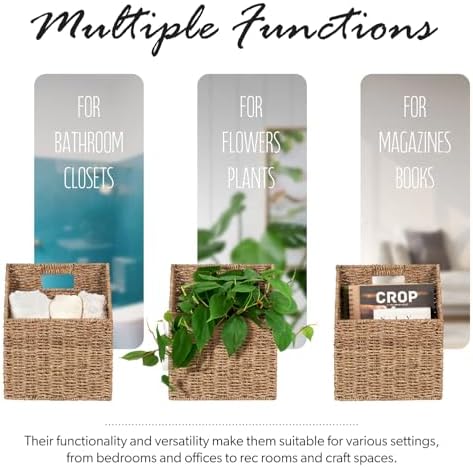 Wicker Hanging Storage Basket, Seagrass Baskets, Wall Decor Wicker Basket - Image 4