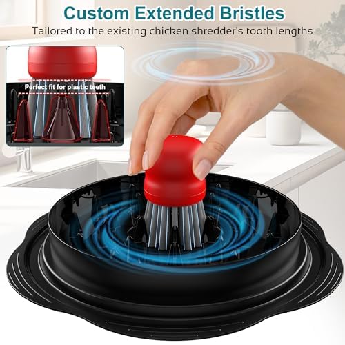 Mini Dish Brush for Cleaning Chicken Shredder, Long Bristles - Image 3