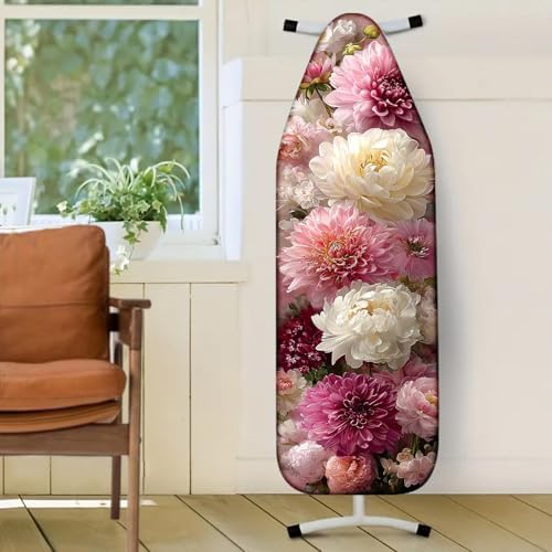 Nuxovilar Soft Pink White Floral Ironing Board Cover 15x54 Polyester - Image 2