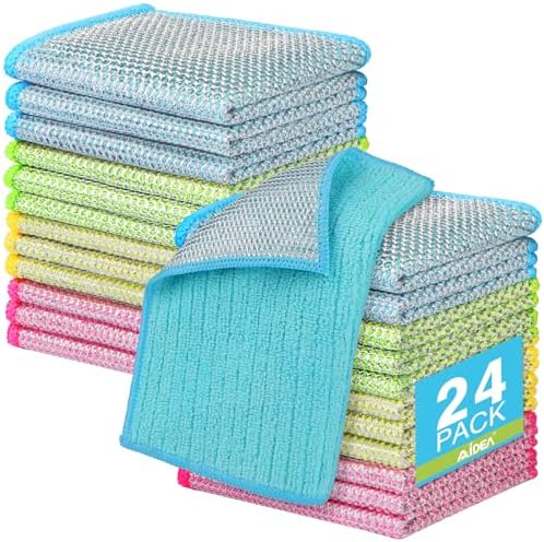 AIDEA Non Scratch Wire Dishcloth 24PK, Dish Cloths by AIDEAHOME
