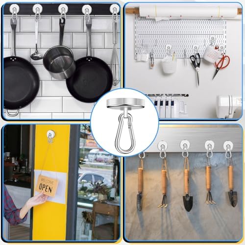 200Lbs Magnetic Carabiner Hook 2 Pcs Strong Magnetic Hooks Heavy Duty - Image 6