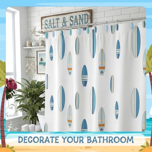 Amyhill 12 Pcs Surfboard Shower Curtain Hooks Decorative Shower Curtain Rings - Image 6