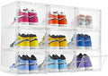 ZLLZUU Stackable Shoe Storage Boxes 9 Pack X-Large Clear Sneaker Organizer by ZLLZUU