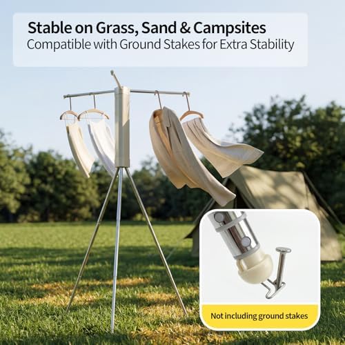 BIREN Foldable Clothes Drying Rack Tripod Clothes Rack Heavy Duty Clothing - Image 6