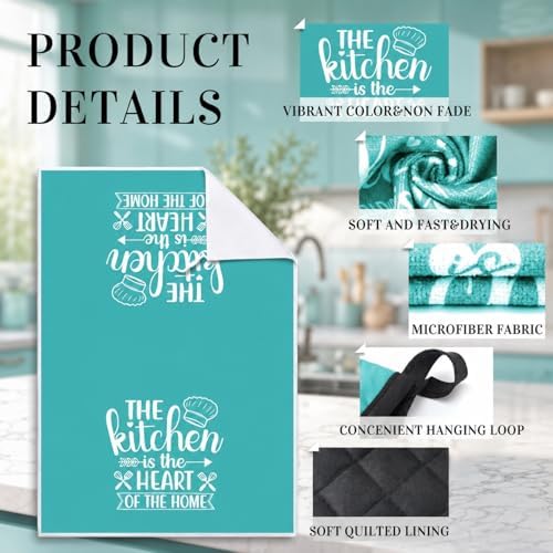 Sratte 6 Pcs Kitchen Decor Accessories Set, Light Teal - Image 5