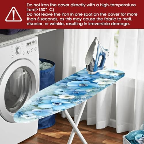 Nuxovilar Blue White Flowers Oil Painting Ironing Board Cover 15x54 - Image 6