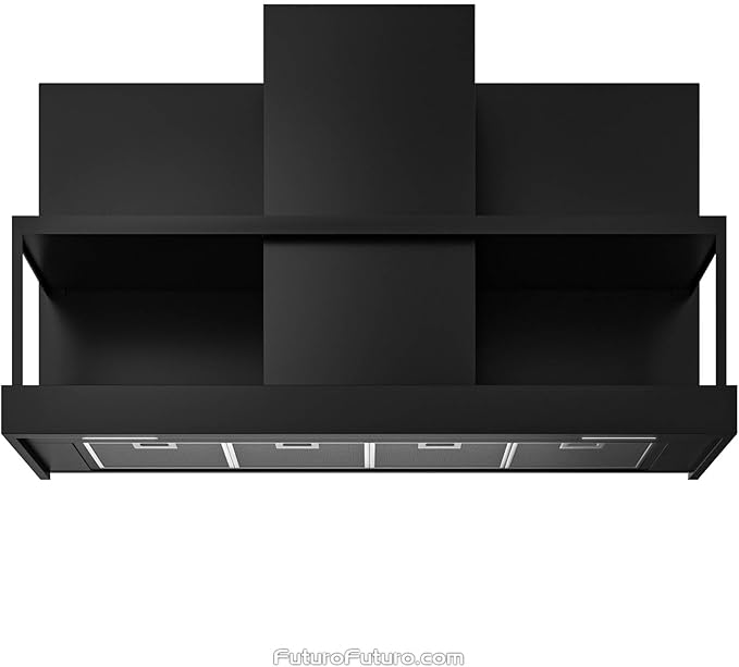 Futuro Futuro Wall-Mount Range Hood 48" 940-CFM | Counter Black | Contemporary Painted Steel Vent Hood | Modern Italian Exhaust Hood | LED, Ultra-Quiet with Blower