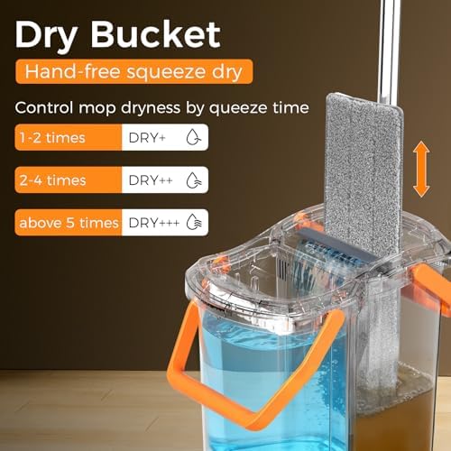 Mop and Bucket Set with Wringer, Flat Mop System - Image 2