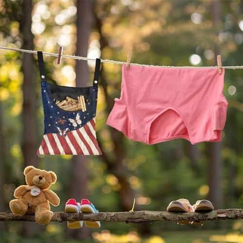 American Flag Clothespin Bag Butterfly Clothespin Bag - Image 4