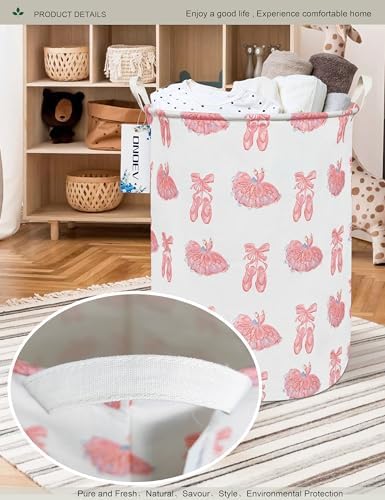 Round Pink Ballerina Laundry Hamper, Household Storage Bin - Image 7