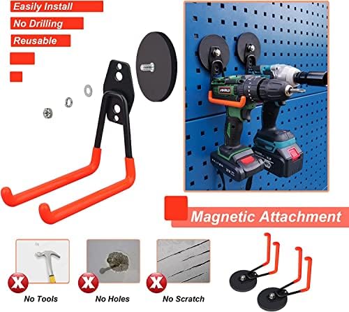Strong Utility Magnetic Hooks, Anti-Slip Coated Large Magnetic Hooks Heavy Duty - Image 2