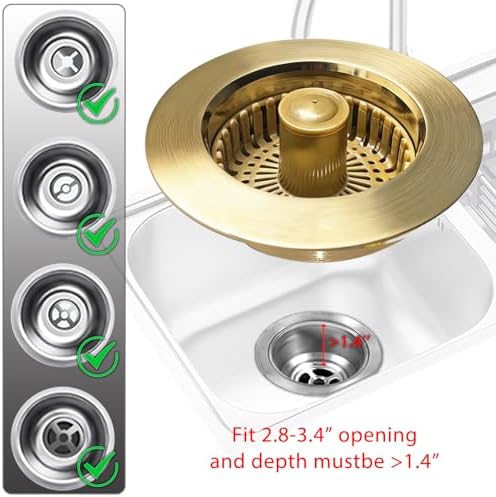 BAOLSLS Kitchen Sink Drain Strainer, 3 in 1 Pop up Kitchen Sink Stopper - Image 5