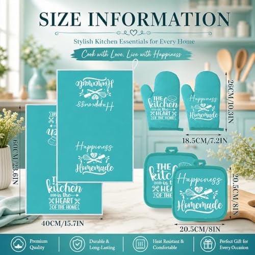 Sratte 6 Pcs Kitchen Decor Accessories Set, Light Teal - Image 3