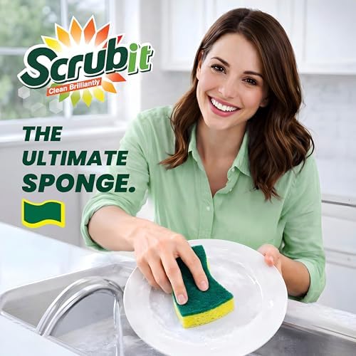 SCRUBIT Sponges Kitchen Heavy Duty Dish Sponge, 30 Pack Sponges - Image 5