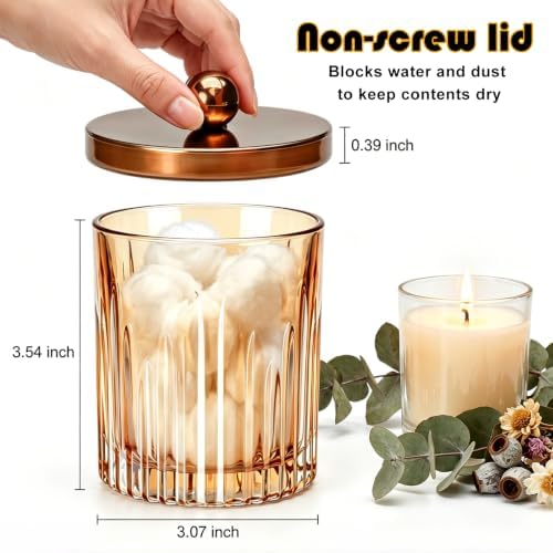Flrolove 10oz 4 Pack Amber Glass Apothecary Jars - Image 3