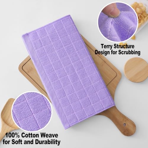 Homaxy 100% Cotton Terry Kitchen Dish Cloths, 8 Pack - Image 2