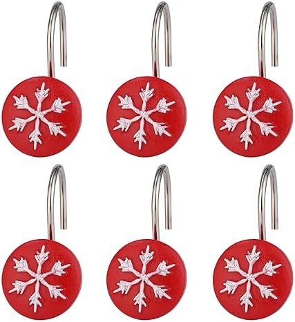Two Fish Home Fashions Set of 12 Decorative Christmas Tree Resin Shower Curtain - Image 2