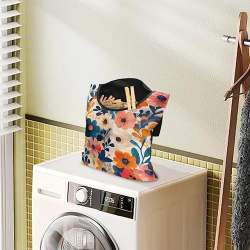 Colorful Gorgeous Flowers Rotatable Clothespin Storage Bag - Image 3