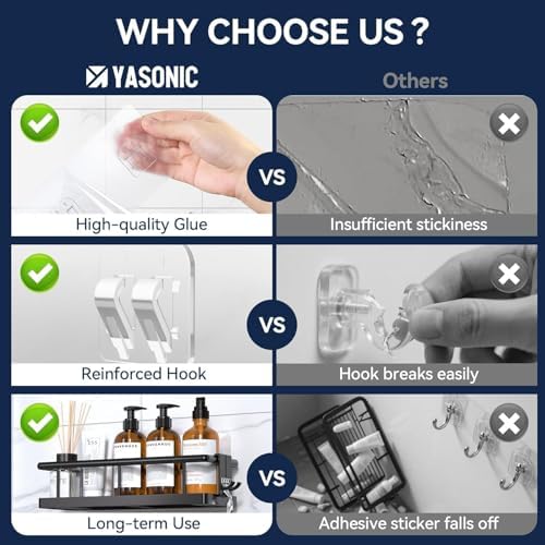 YASONIC 14-Pack Shower Caddy Adhesive Replacement - Image 4