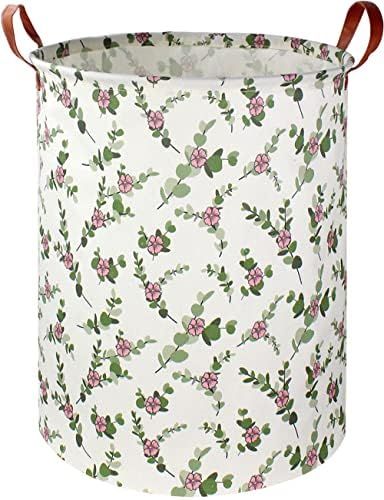 NTAOHAMPER Large Round Canvas Linen Laundry Hamper, Waterproof Storage Bin by NTAOHAMPER