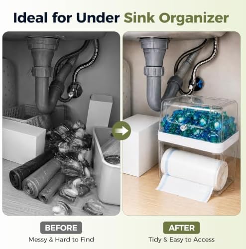 Trash Bag Dispenser & Dishwasher Pod Holder, 3-in-1 Trash Bag Holder Laundry - Image 5