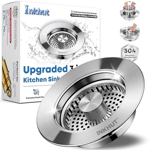 Upgraded 3 in 1 Kitchen Sink Drain Strainer by INKHUT