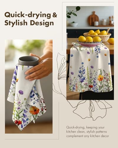 Miss Adola Flour Sack Kitchen Towels Set of 2, Wildflower - Image 4