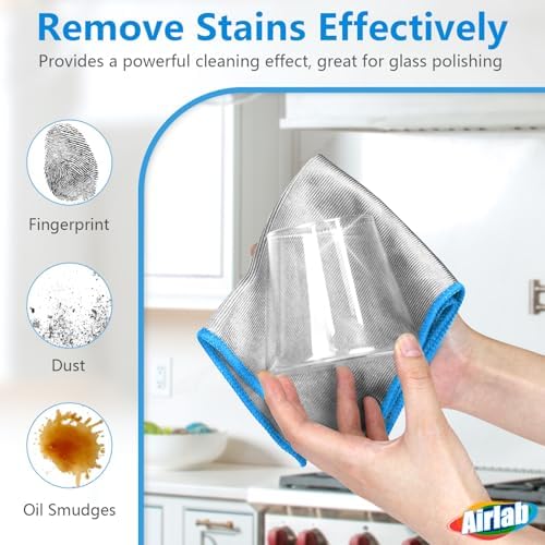 Airlab Glass Polishing Streak Free Miracle Cleaning Cloth, Sliver-Blue - Image 2