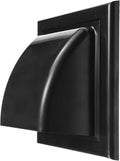 Repa Market 4 Inch Dryer Vent Cover Outside with Backdraft Damper - Black ABS Plastic Exhaust Vent Hood - Wall Vent Cover - Outside Dryer Vent Cover for Dryer Vent Hose, Bathroom Vent Cover, AC Vent