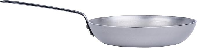 Restaurantware Met Lux 9.5 Inch Fry Pans, 6 No-Stick Frying Pans - Induction-Ready, Triple-Riveted, Silver Carbon Steel Cooking Skillets, Durable, For Searing, Sauteing, And Browning Food