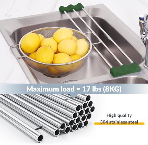 Tomorotec Adjustable Over-The-Sink Kitchen Rack, Army Green - Image 3