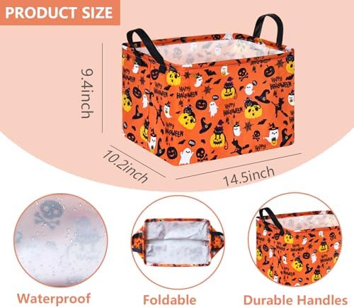 Halloween Pumpkin Ghost Storage Basket - Image 7