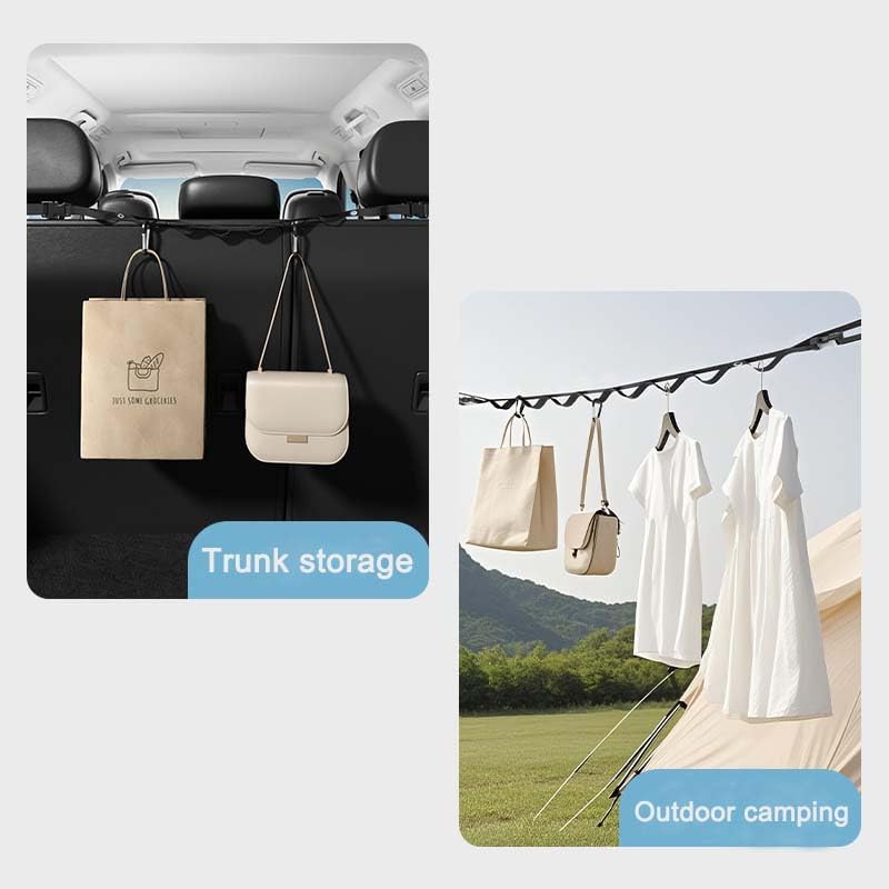 Car Clothes Hanger Rod Straps Clothing Rack Non-Wrinkle Portable Travel - Image 6