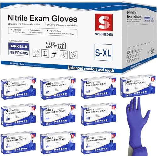 Schneider Medical Nitrile Exam Gloves, Powder & Latex Free by Schneider