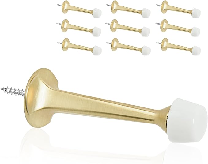 10 Pack Gold Solid Rigid Door Stops by KOVOSCH