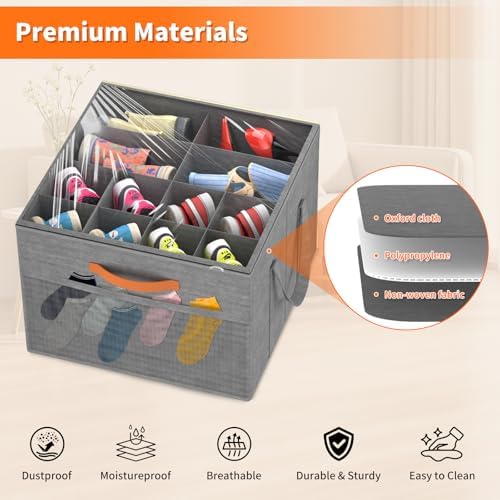 Aokeyee 2 Pack Shoe Organizer for Closet, Stackable Shoe Storage Box - Image 3