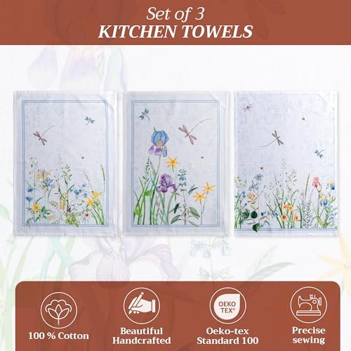 Maison d' Hermine Kitchen Towels Set of 3 Reusable 100% Cotton 27.50" x 20" - Image 2