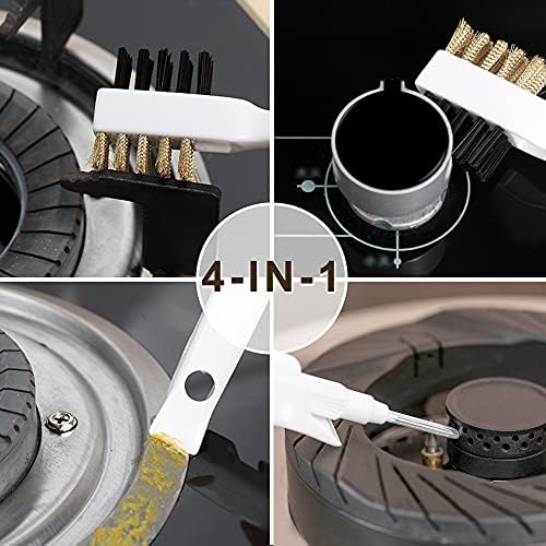 2pcs Kitchen Gas Stove Cleaning Brass Wire Brush Putty Scraper Rust Grease - Image 2