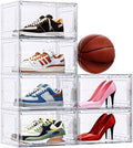 6 Pack Hard Plastic Clear Shoe Storage Organizer Boxes by Unknown