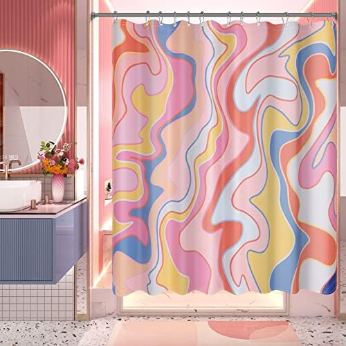 AmazerBath Shower Curtain, Abstract Pink Cloth Shower Curtain Sets by AmazerBath