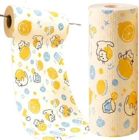 Printed Kitchen Cleaning Cloth Roll, Thick Absorbent Hand-Tear Lazy Cloth by Unknown