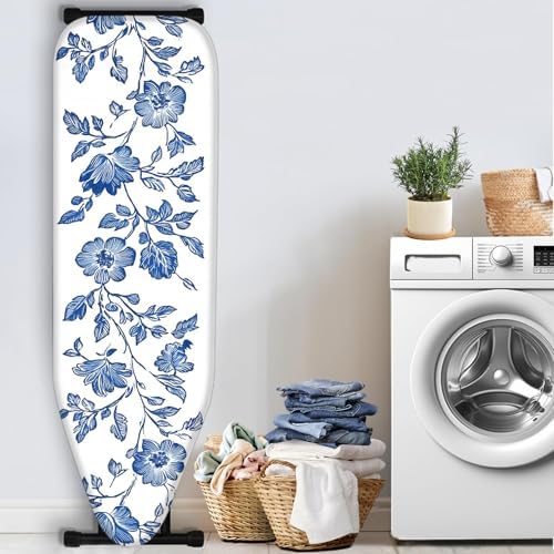 Nuxovilar Blue Floral Vines Ironing Board Cover 15x54 Polyester - Image 3