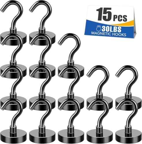 MIKEDE Magnetic Hooks, 30Lbs+ Neodymium Black Magnet Hook by MIKEDE