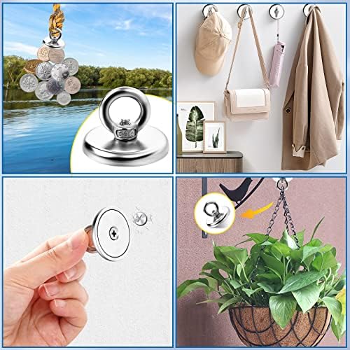 VNDUEEY 100 LBS Strong Magnetic Hooks, 10 Pack Magnet Hooks Rare Earth - Image 2