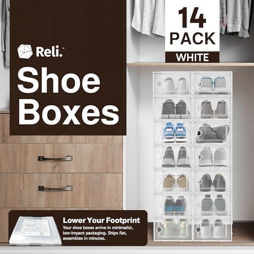 Reli. Shoe Boxes | Clear Shoe Storage Boxes, Stackable & Compact - Image 2